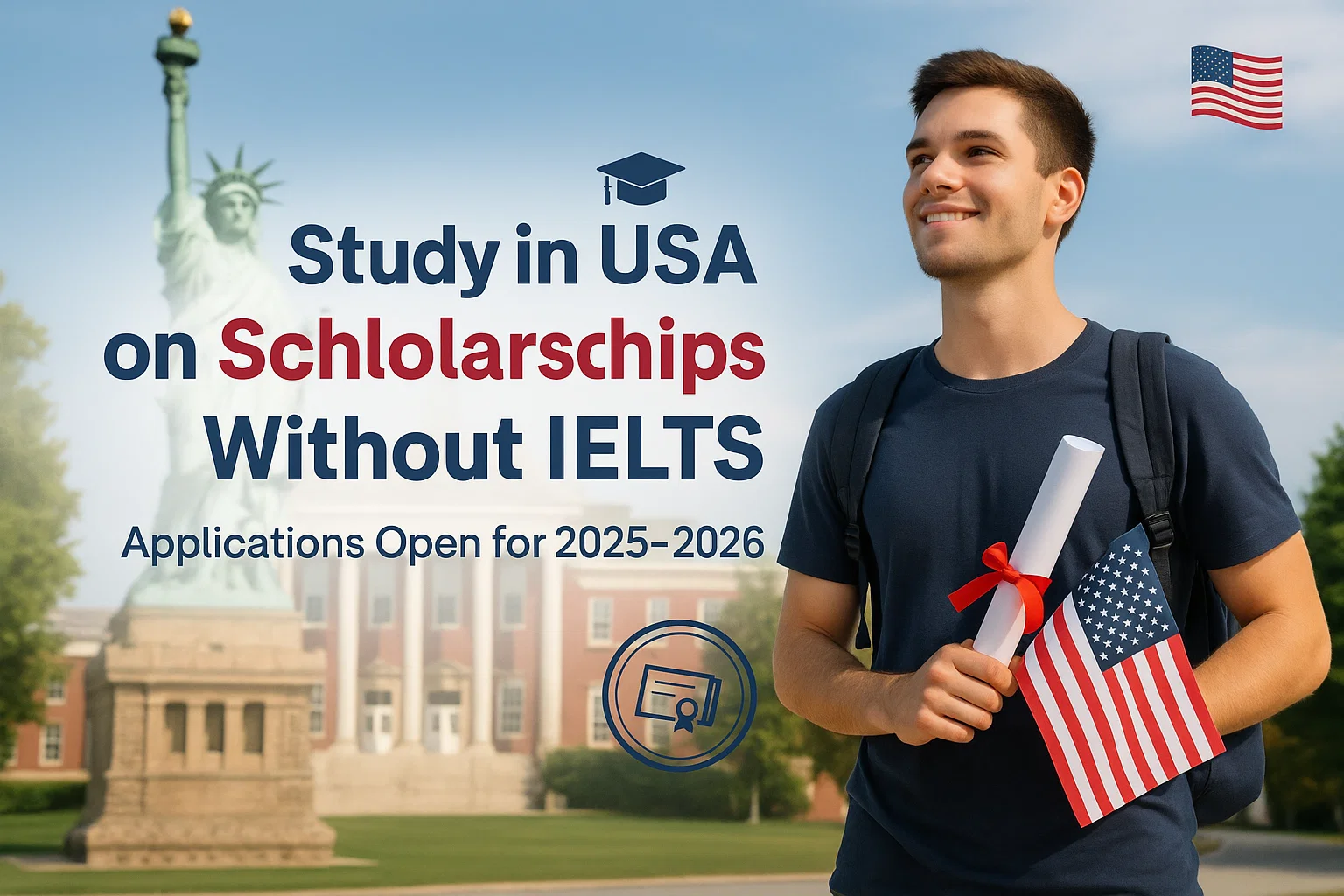 Study in USA on Scholarships Without IELTS 2025-2026: Your Complete ...